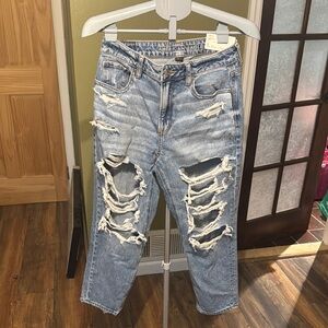 American Eagle Outfitters Distressed Blue Boyfriend Jeans
